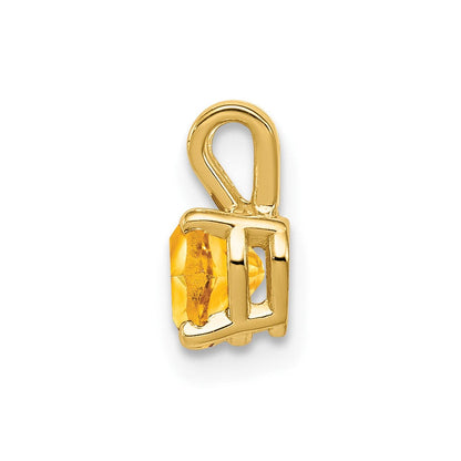 14K Gelbgold Herz-Anhänger mit Citrin, 5 mm