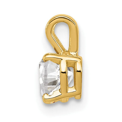 14K Gelbgold 5mm Herz Zirkonia Anhänger