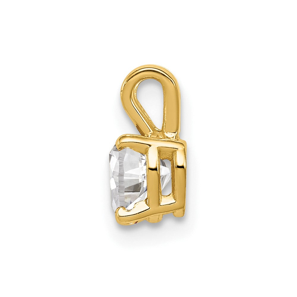 14K Gelbgold 5mm Herz Zirkonia Anhänger
