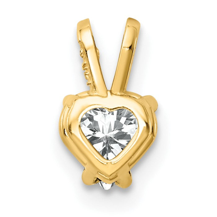 14K Gelbgold 5mm Herz Zirkonia Anhänger