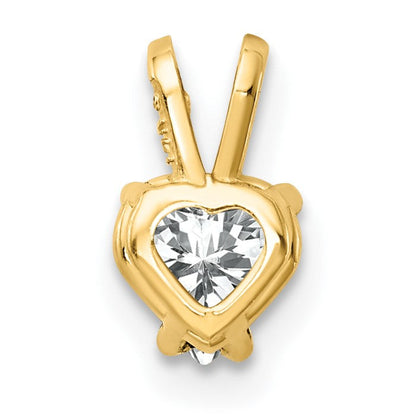 14K Gelbgold 5mm Herz Zirkonia Anhänger