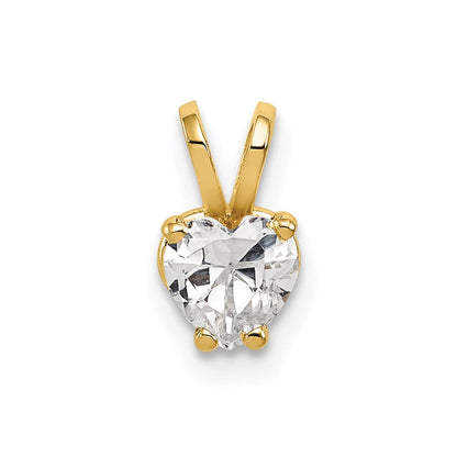 14K Gelbgold 5mm Herz Zirkonia Anhänger