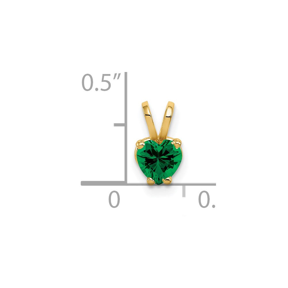 14K Gelbgold 5mm Herz-Anhänger mit St.-Helens-Vulkanglas