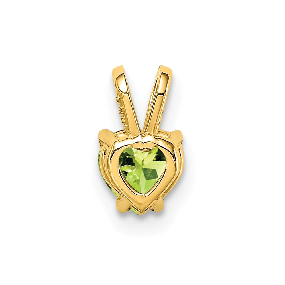 14K Gelbgold 5 mm Herz-Anhänger mit Peridot