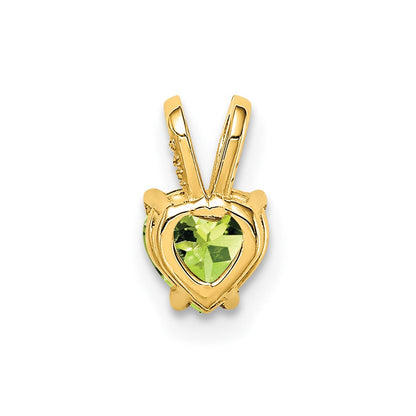 14K Gelbgold 5 mm Herz-Anhänger mit Peridot