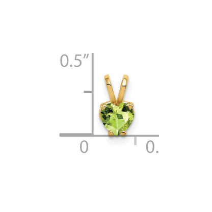 14K Gelbgold 5 mm Herz-Anhänger mit Peridot