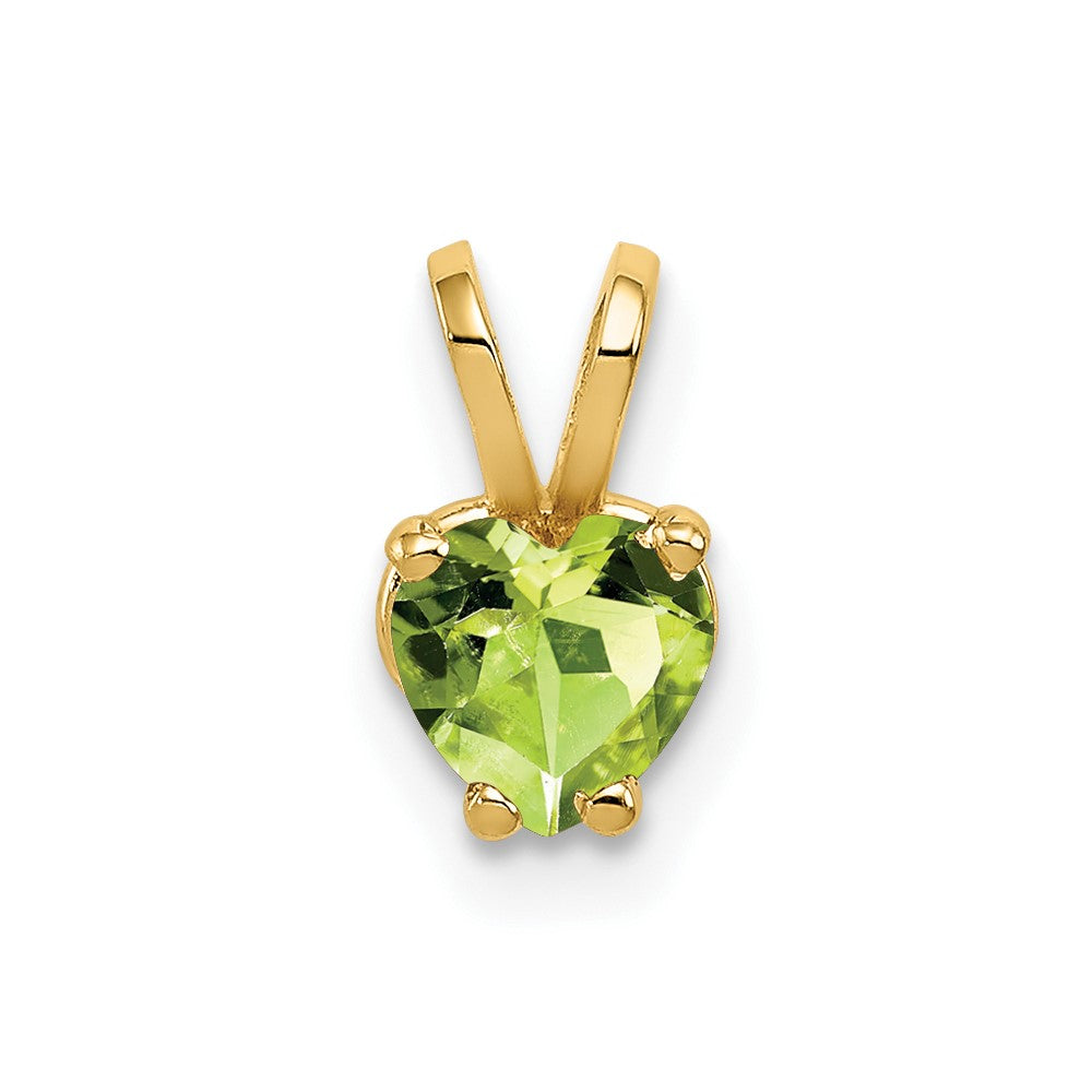 14K Gelbgold 5 mm Herz-Anhänger mit Peridot