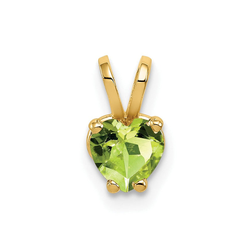 14K Gelbgold 5 mm Herz-Anhänger mit Peridot