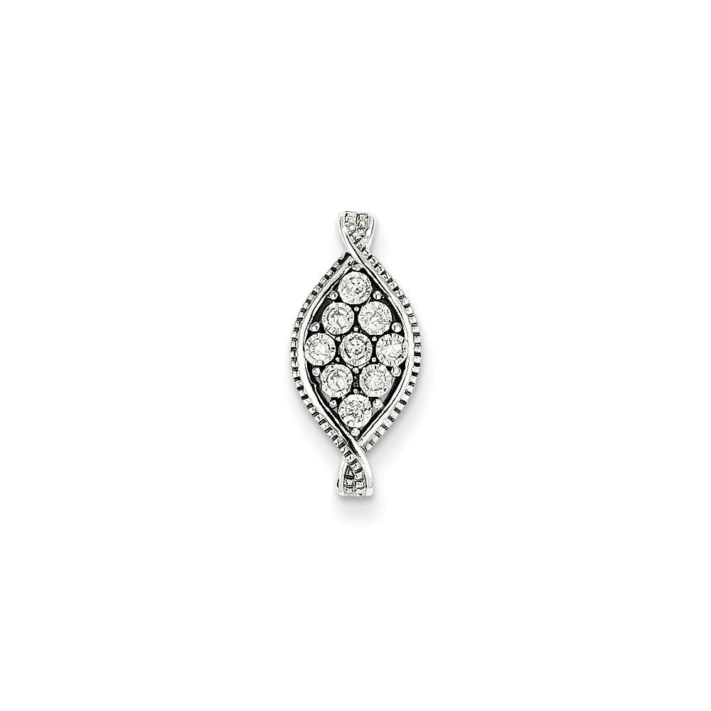 14K Weißgold Gleitanhänger mit echtem Diamant