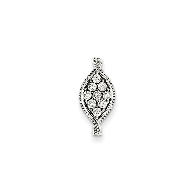 14K Weißgold Gleitanhänger mit echtem Diamant