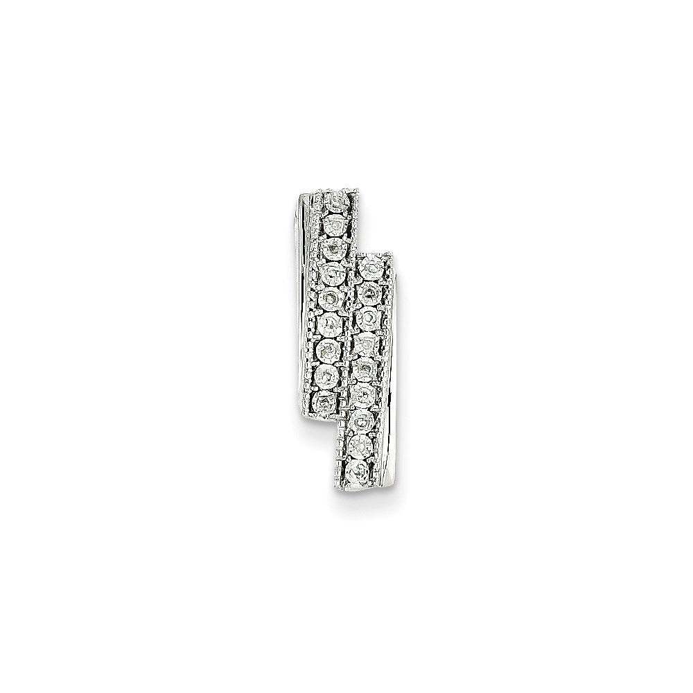 14 Karat Weißgold Anhänger mit echtem Diamant