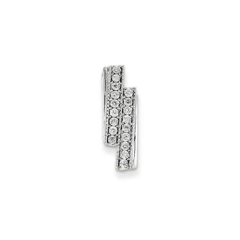 14 Karat Weißgold Anhänger mit echtem Diamant