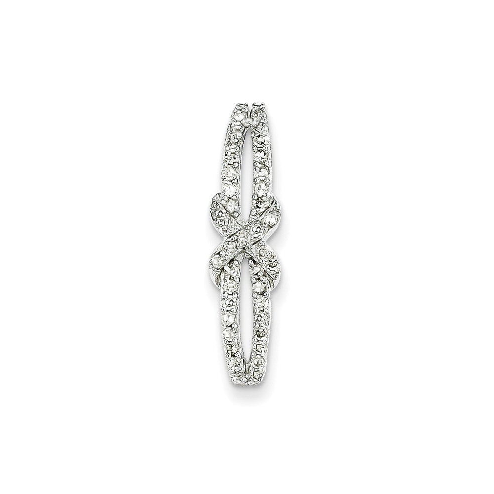 14K Weißgold Fantasie-Gleitanhänger mit echtem Diamant