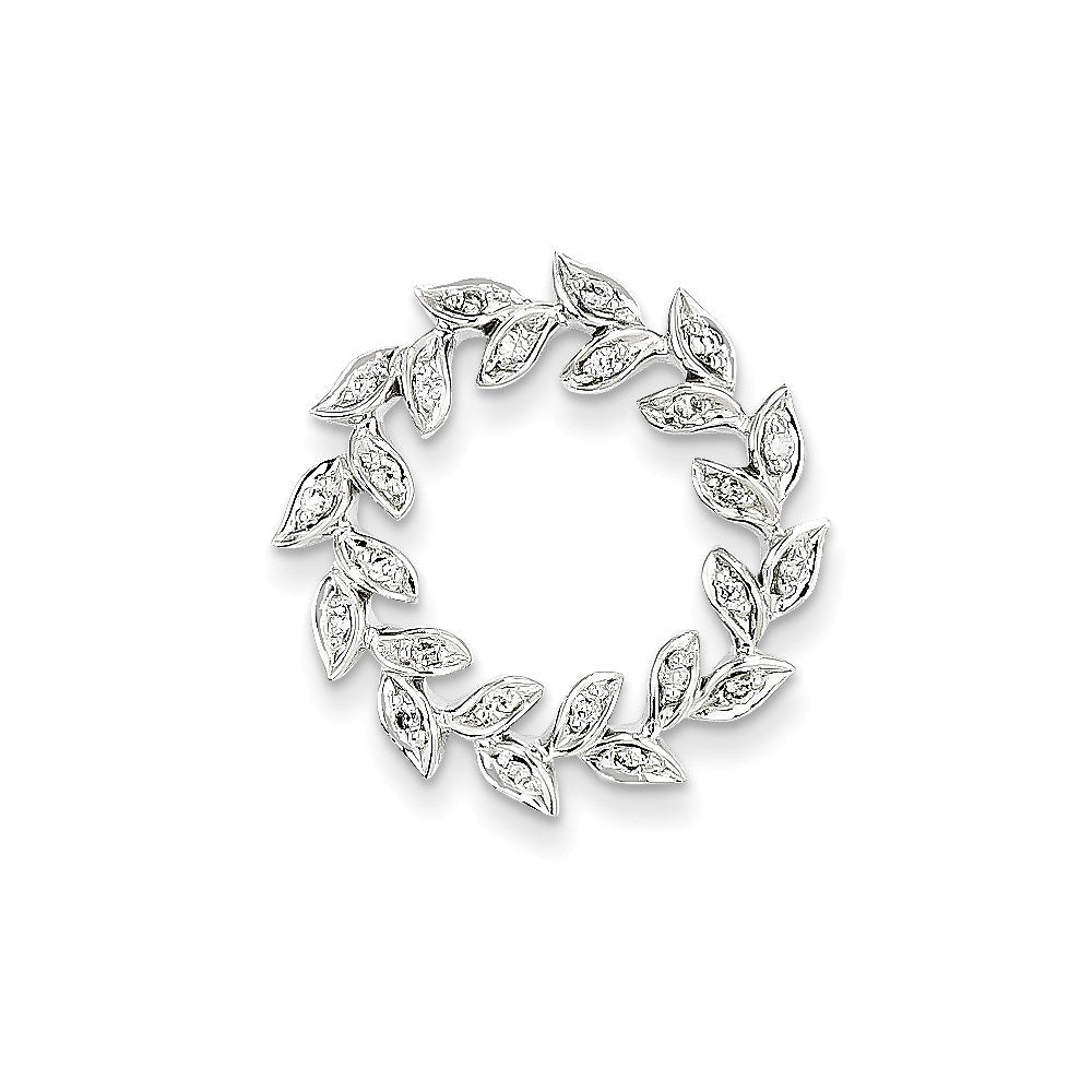 14K Weißgold Anhänger mit echtem Diamant