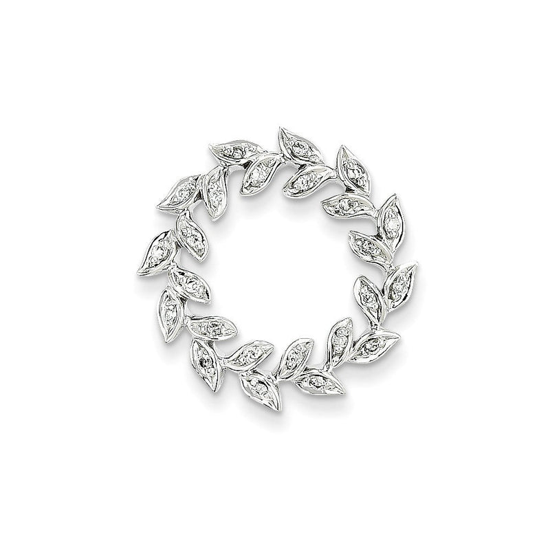 14K Weißgold Anhänger mit echtem Diamant