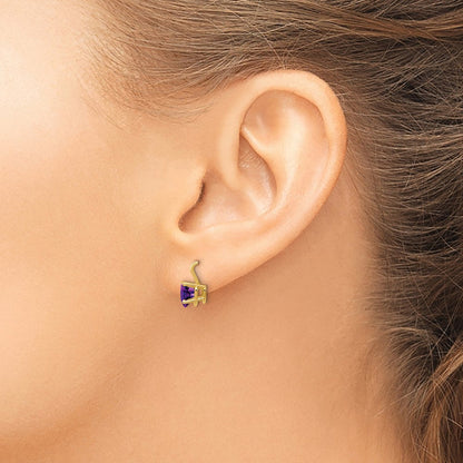 14K Gelbgold Herz-Anhänger mit 6 mm Amethyst