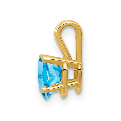 14K Gelbgold Anhänger mit 6-mm-Blautopas in Herzform