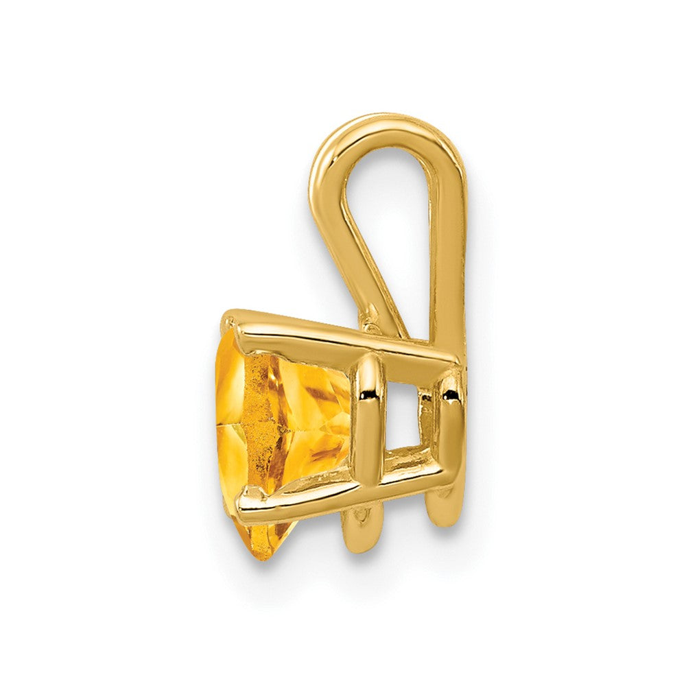 14K Gelbgold Herz-Citrin-Anhänger, 6 mm