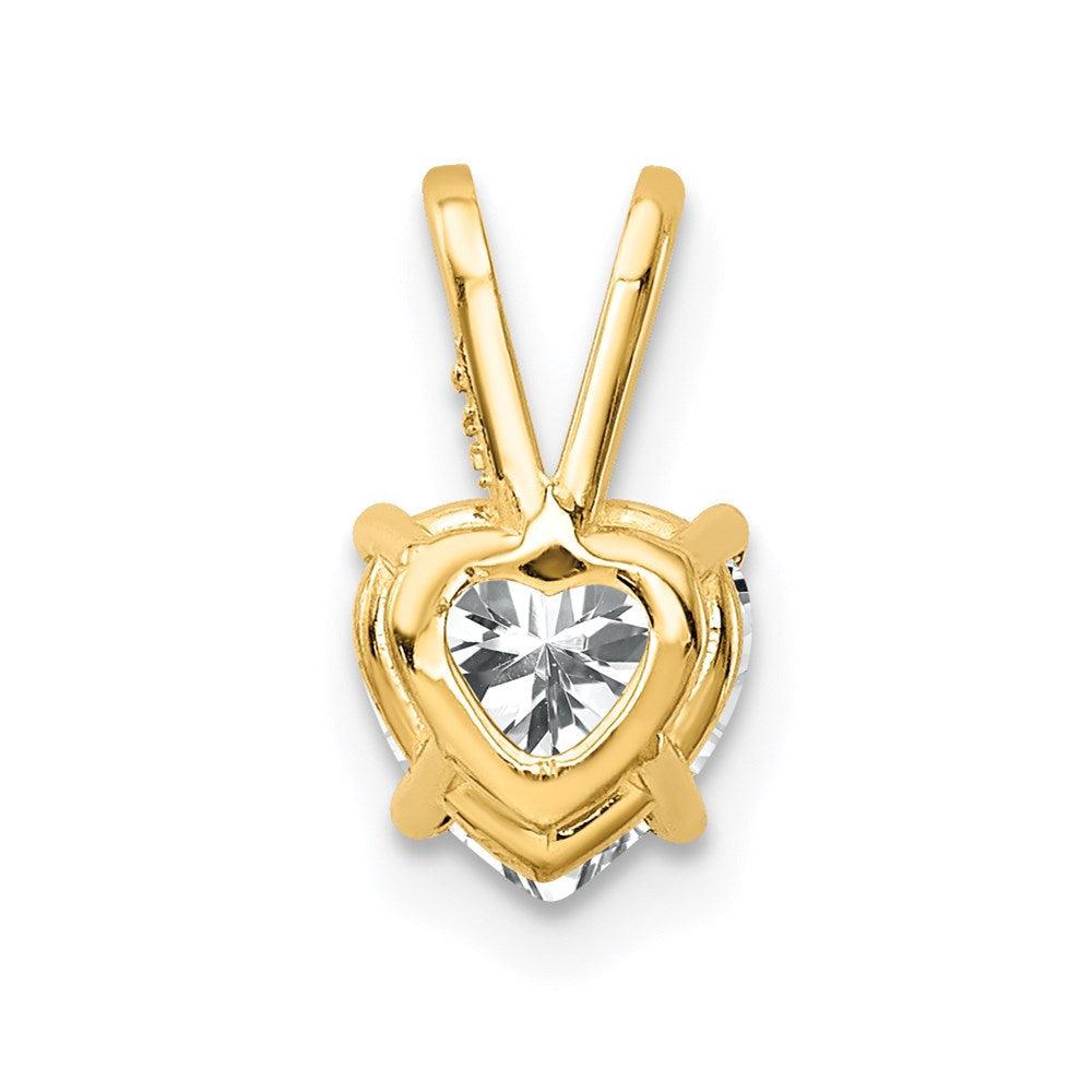 14K Gelbgold 6mm Herz Zirkonia Anhänger