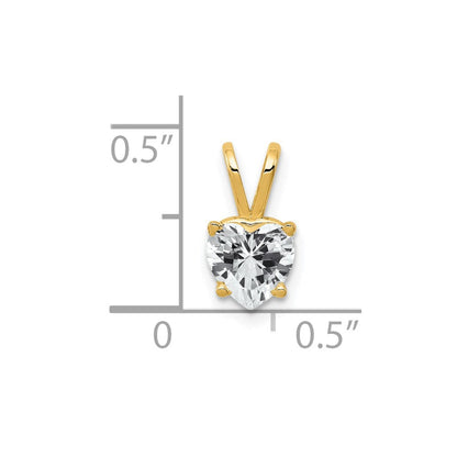 14K Gelbgold 6mm Herz Zirkonia Anhänger