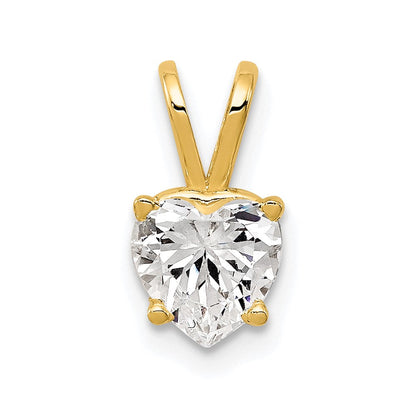 14K Gelbgold 6mm Herz Zirkonia Anhänger