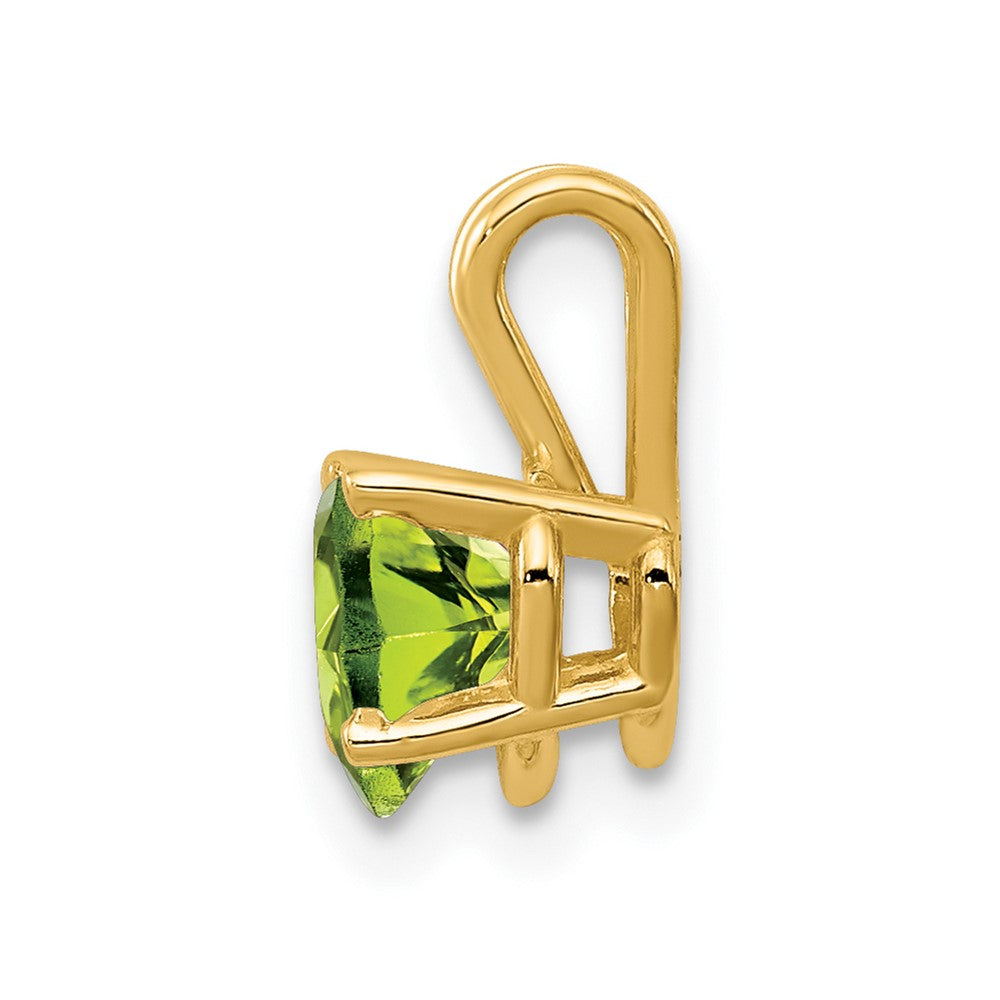 14K Gelbgold Herz-Anhänger mit Peridot, 6 mm