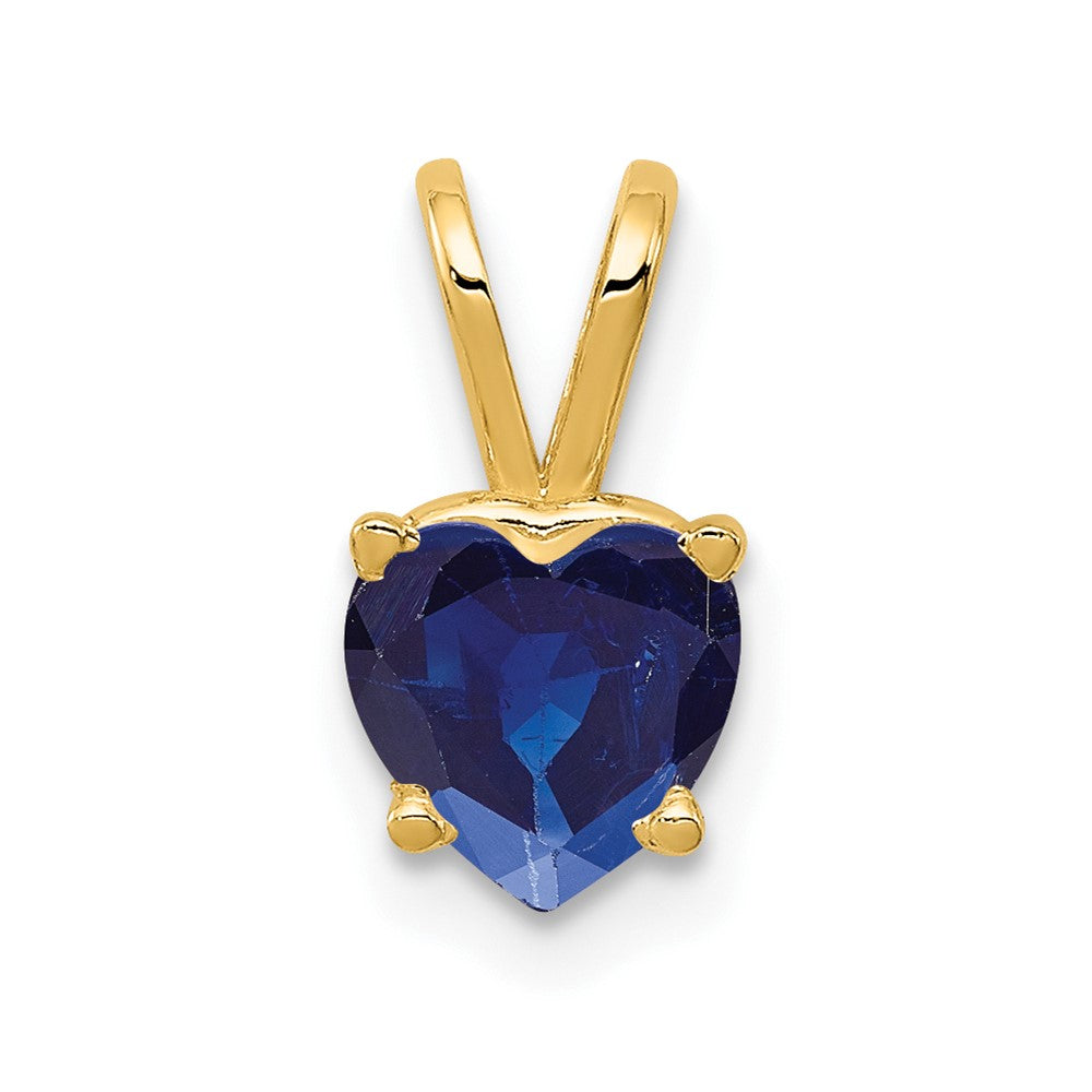 14K 6 mm Herz-Saphir-Anhänger