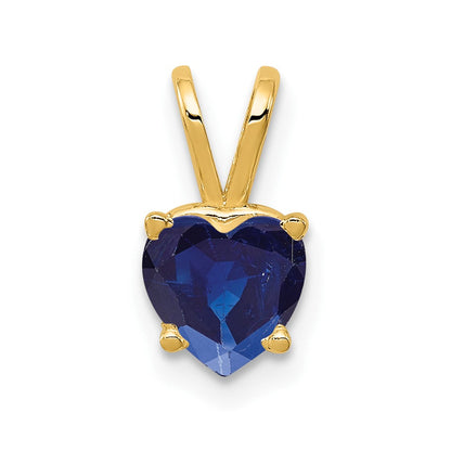 14K 6 mm Herz-Saphir-Anhänger