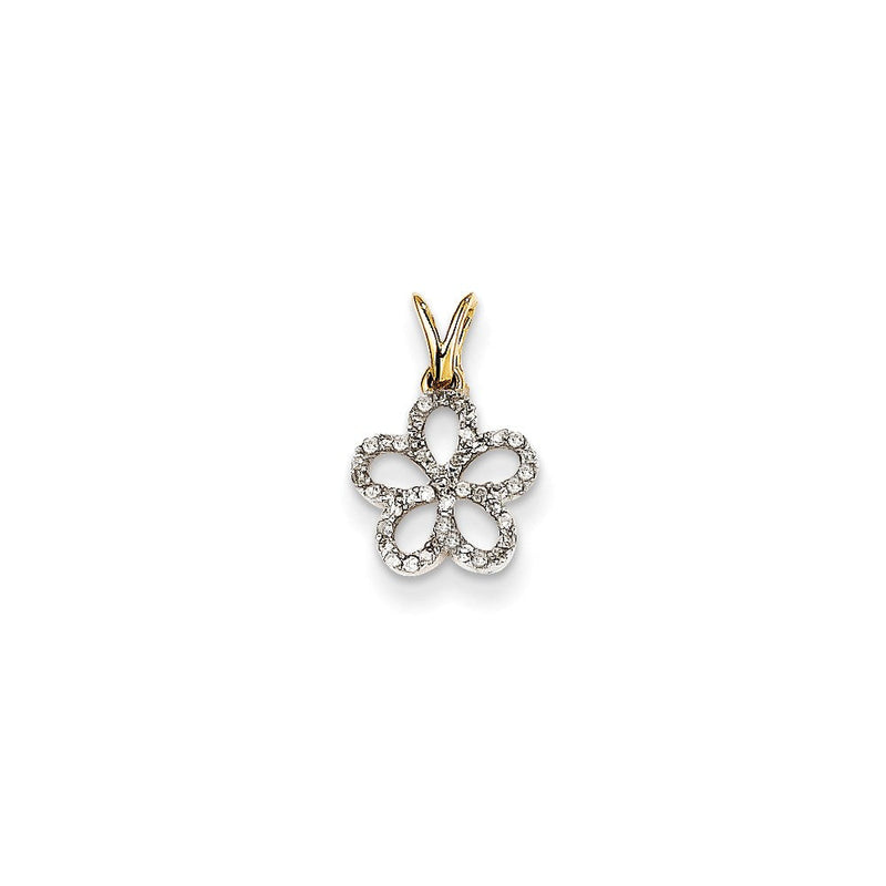 14K Diamant-Blüten-Anhänger