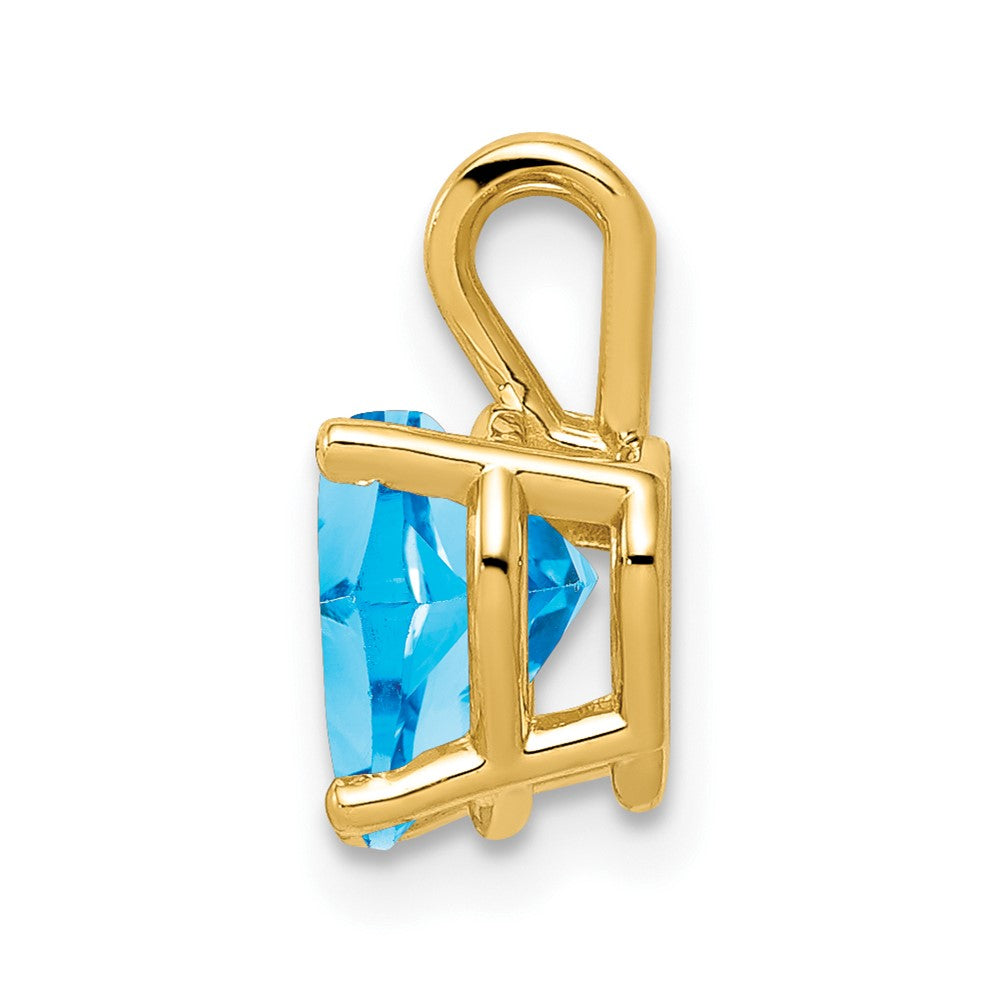 14K Gelbgold Blautopas-Anhänger