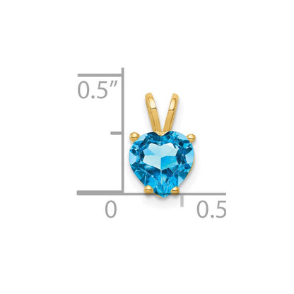 14K Gelbgold Blautopas-Anhänger