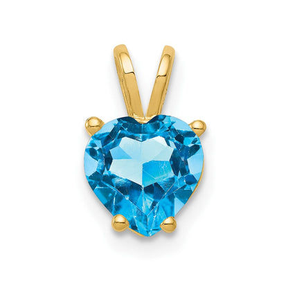 14K Gelbgold Blautopas-Anhänger