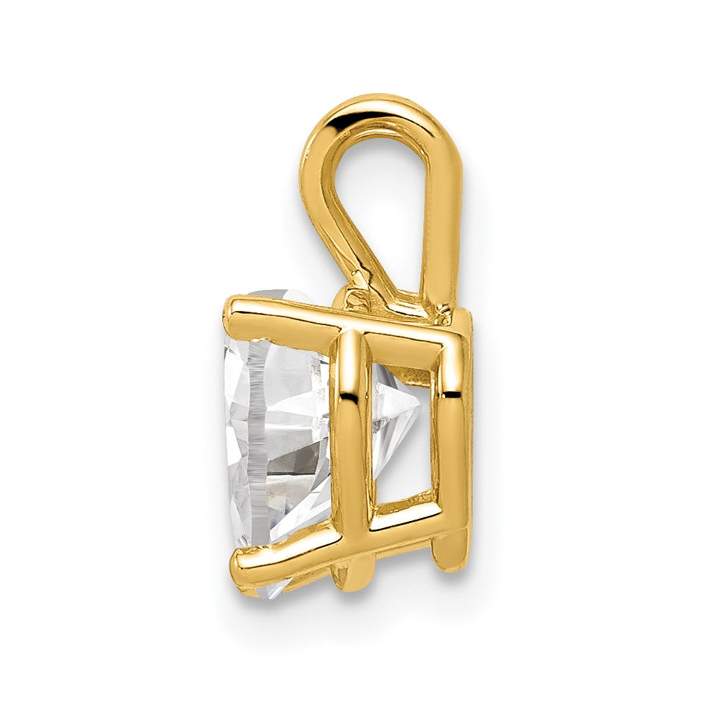 14K Gelbgold 14K 7mm Herz Zirkonia Anhänger