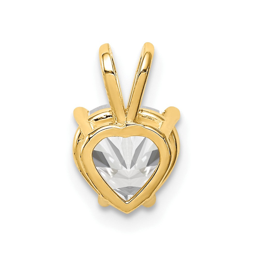 14K Gelbgold 14K 7mm Herz Zirkonia Anhänger