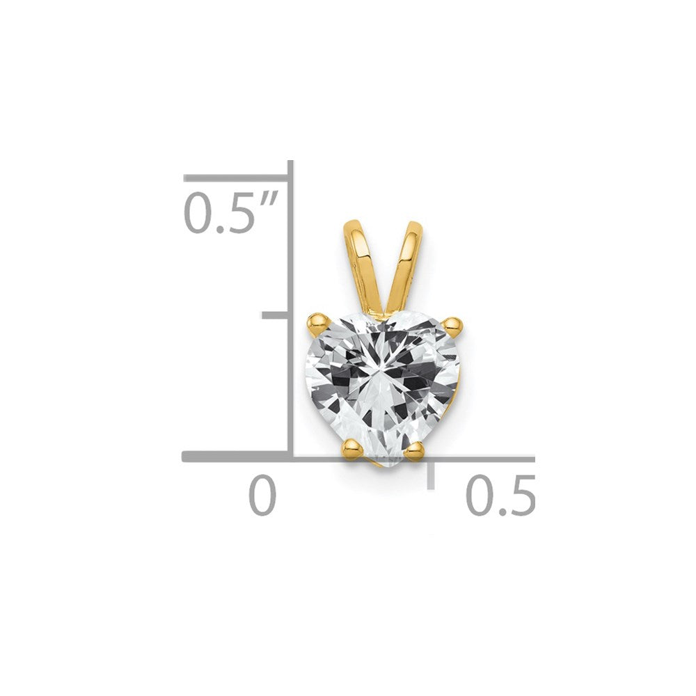 14K Gelbgold 14K 7mm Herz Zirkonia Anhänger