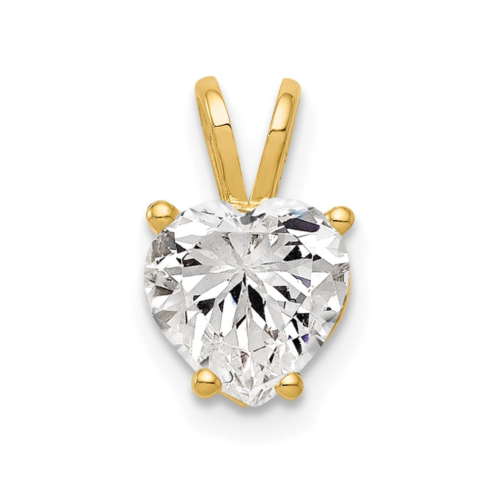 14K Gelbgold 14K 7mm Herz Zirkonia Anhänger