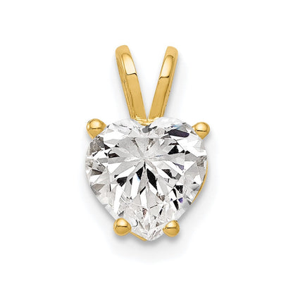 14K Gelbgold 14K 7mm Herz Zirkonia Anhänger