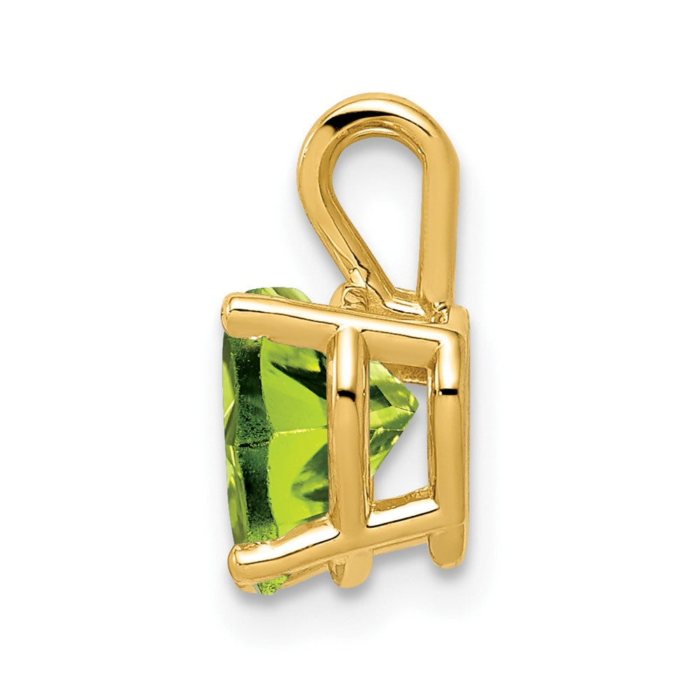 14K Gelbgold Herz-Anhänger mit Peridot, 7 mm
