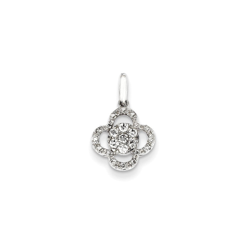 14K Weißgold Echter Diamant-Anhänger