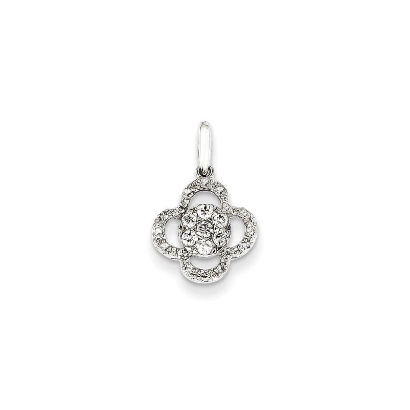 14K Weißgold Echter Diamant-Anhänger