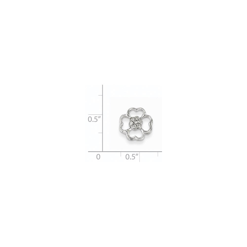14K Weißgold Diamant-Blüten-Anhänger