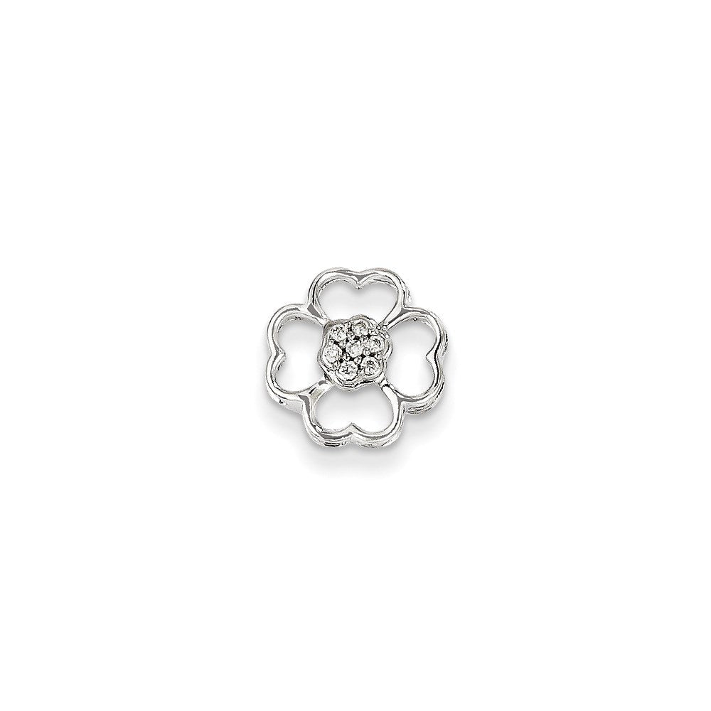 14K Weißgold Diamant-Blüten-Anhänger