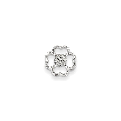 14K Weißgold Diamant-Blüten-Anhänger