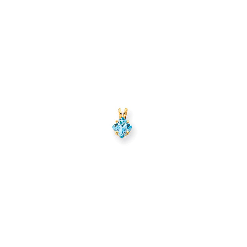 14K Gelbgold Anhänger mit Blautopas im Princess-Schliff, 5 mm