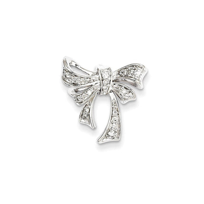 14K Weißgold & Echtdiamant-Schleifen-Anhänger, Gleitanhänger