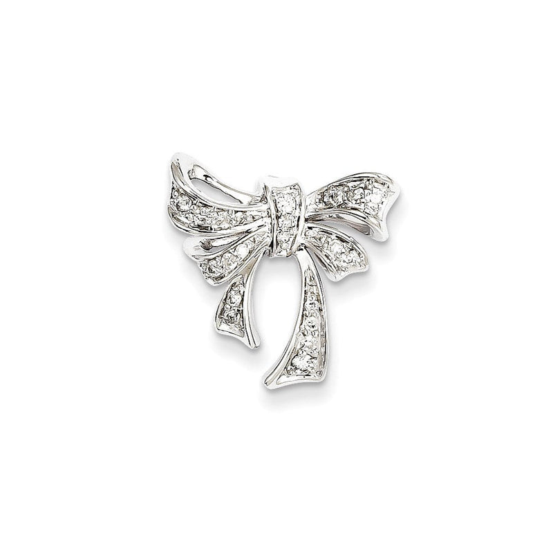 14K Weißgold & Echtdiamant-Schleifen-Anhänger, Gleitanhänger