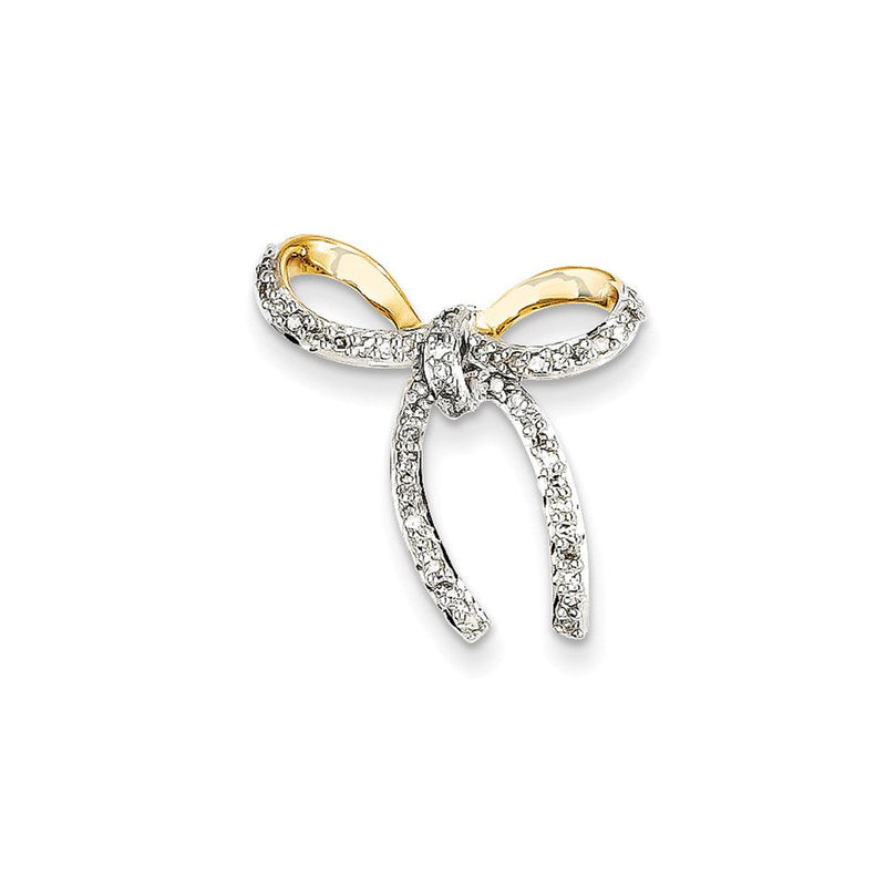 14K Gold Diamant-Anhänger im Schleifen-Design