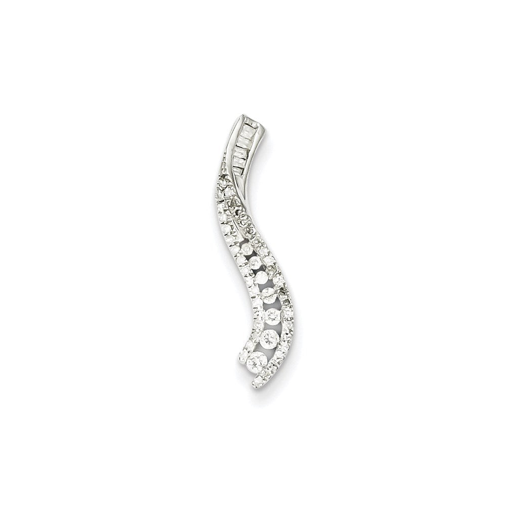 14K Weißgold Anhänger mit echten Diamanten