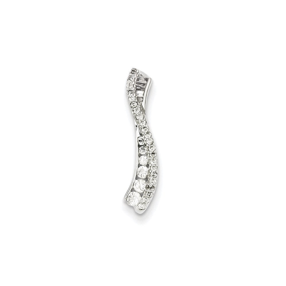 14K Weißgold Echter Diamant-Anhänger