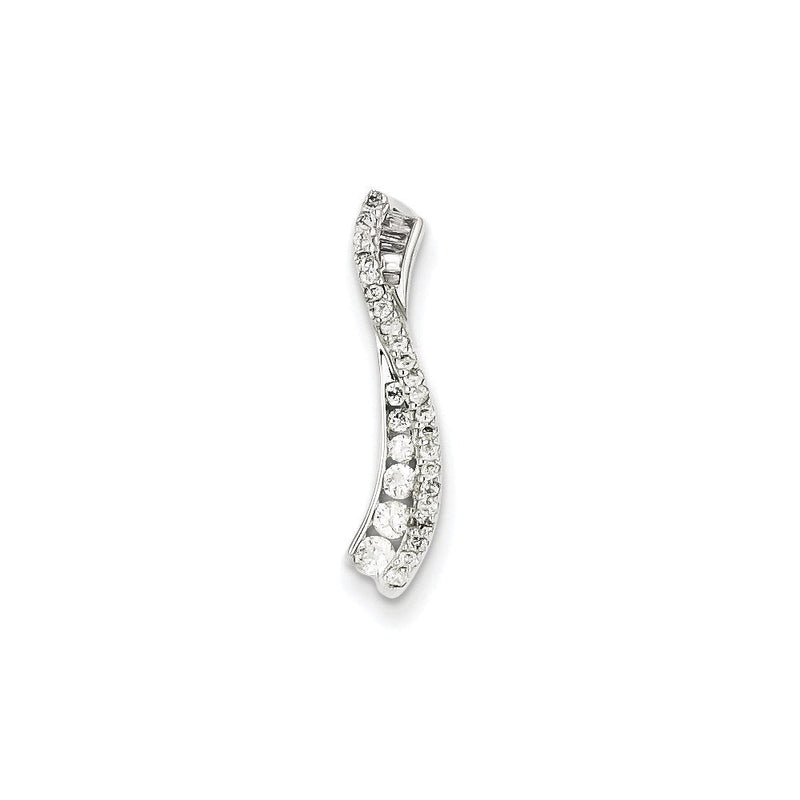 14K Weißgold Echter Diamant-Anhänger
